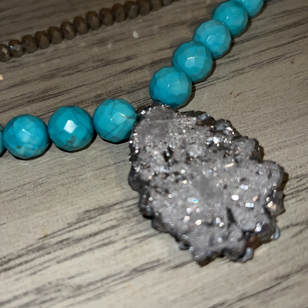 Barse Turquoise sterling silver genuine stones necklace - Picture 6 of 8